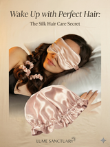 Main thumbnail for LUME SANCTUARY's silk hair care collection, featuring Pure Silk Flow Pillow and Essential Silk Sleep Bonnet.