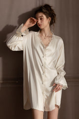 White Silk Lace Nightshirt