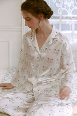 Long Sleeve Poodle Silk Pajama Set