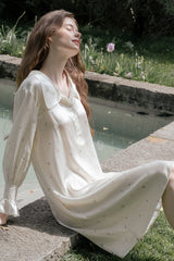 Floral Silk Peter Pan Collar Nightdress