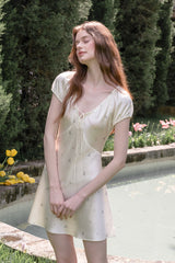 Floral Print Silk Mini Nightdress