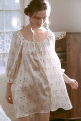 Poodle Print Silk Mini Nightdress