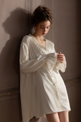 White Silk Lace Nightshirt