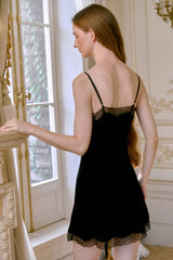 Lace-Trimmed Silk Cami Slip Dress