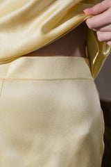 Yellow Star Crystal Silk Camisole Set