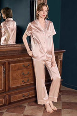 Pure Silk Half-Sleeve Lounge Set