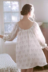 Poodle Print Silk Mini Nightdress