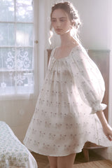 Poodle Print Silk Mini Nightdress