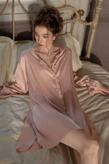 Pink Silk Lace Nightshirt