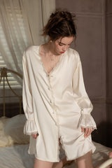 White Silk Lace Nightshirt