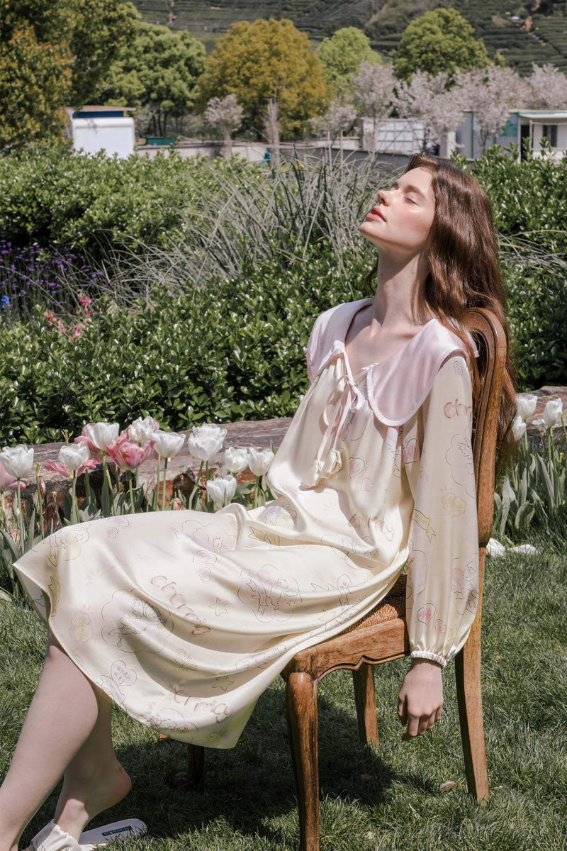 Cupid Silk Big Collar Sleep Dress