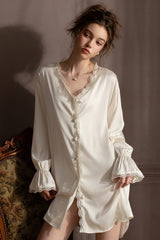 White Silk Lace Nightshirt