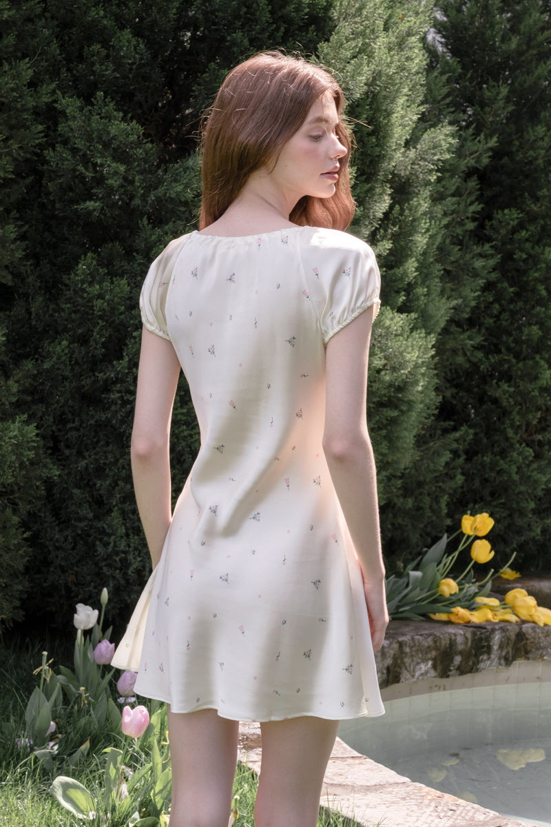 Floral Print Silk Mini Nightdress