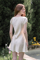 Floral Print Silk Mini Nightdress