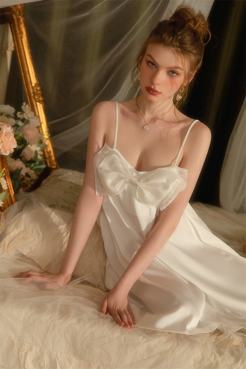 White Grande Organza Ribbon Silk Slip