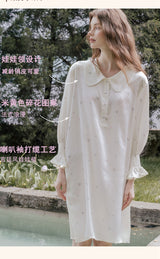 Floral Silk Peter Pan Collar Nightdress