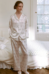 Long Sleeve Poodle Silk Pajama Set