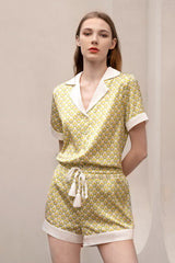 Retro Geo Silk Short Set