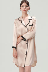 Silk Notched Collar Sleep Shirt