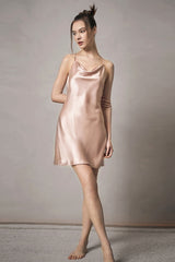 Cowl Neck Silk Slip Nightdress