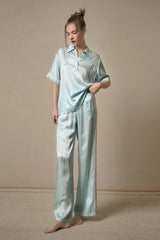 Polo Stripe Silk Pajama Set