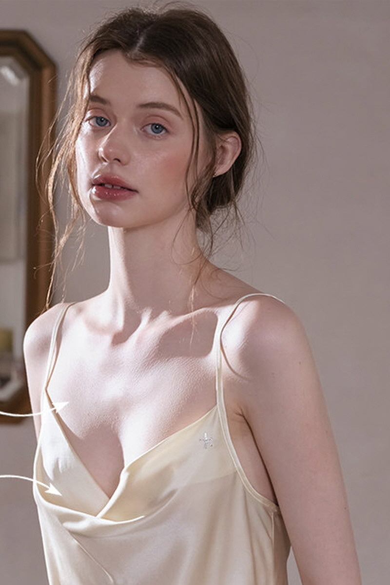 Champagne Star Crystal Silk Camisole Set
