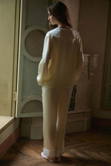 Sailor Collar Silk Pajama Set