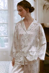 Long Sleeve Poodle Silk Pajama Set