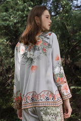 Exotic Botanical Silk Pajama Set