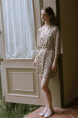Leopard Print Silk Mini Slip Dress