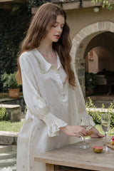 Floral Silk Peter Pan Collar Nightdress