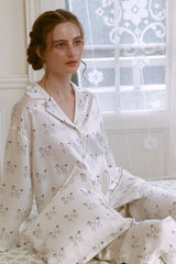 Long Sleeve Poodle Silk Pajama Set
