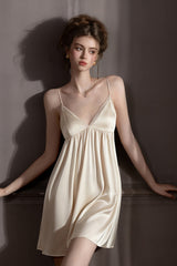 Ivory Muse Flowy Lace Silk Slip