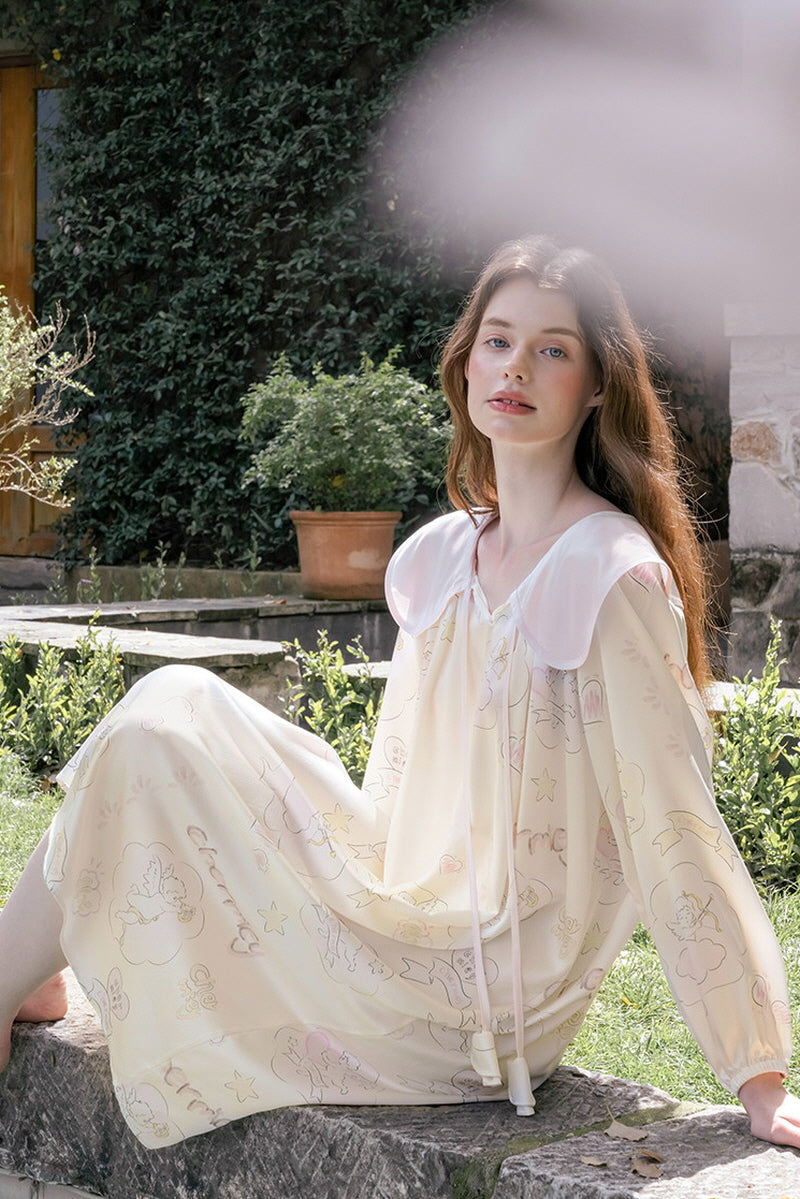Cupid Silk Big Collar Sleep Dress