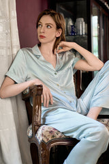 Pure Silk Half-Sleeve Lounge Set