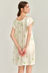 Lily of the Valley Printed Silk Nightdress