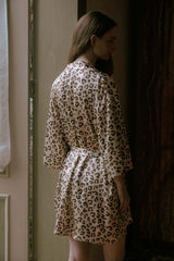 Leopard Print Silk Mini Slip Dress