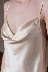 Champagne Star Crystal Silk Camisole Set