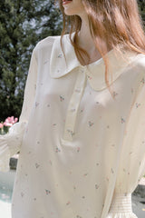 Floral Silk Peter Pan Collar Nightdress