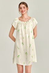 Lily of the Valley Printed Silk Nightdress