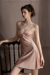 Pink Goddess Bustier Silk Slip Dress