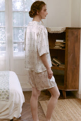 Short Sleeve Poodle Silk Pajama Set