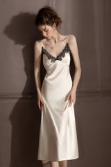 White Midnight Chantilly Maxi Slip