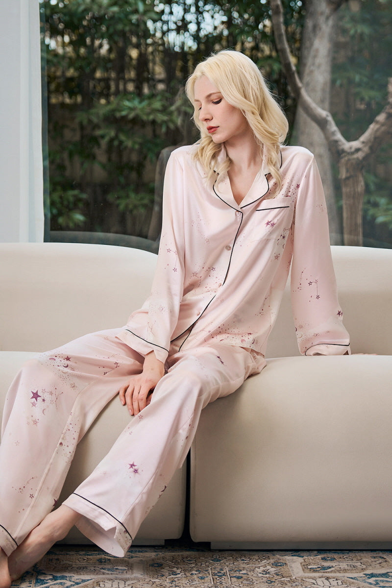 Starlight Constellation Silk Pajama Set