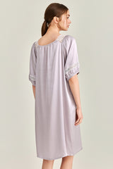 Silk Square Neck Lace Sleepwear