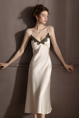 White Midnight Chantilly Maxi Slip