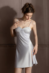 Blue Midnight Lace Silk Maxi Slip