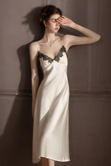 White Midnight Chantilly Maxi Slip