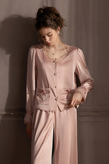 Pink Ribbon Petit Lace Pajama Set