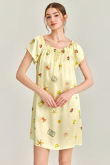 Summer Picnic Print Silk Dress